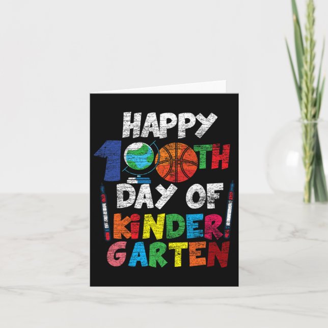 Tarjeta Feliz 100° Día De Kinder Garten, 100 Días De (Anverso)