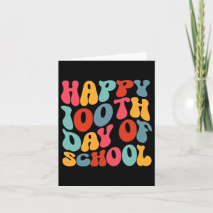 Tarjeta Feliz 100° Día De La Escuela Retro 100 Días Profes