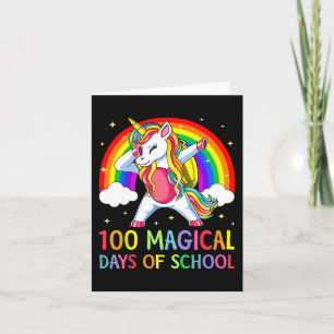 Tarjeta Feliz 100° Día de la Escuela Unicornio 100 días má