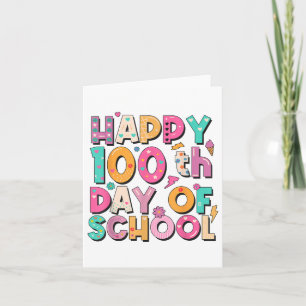 Tarjeta Feliz 100° Día De Los Niños Maestros 100 Días De