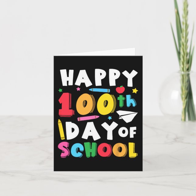 Tarjeta Feliz 100° Día De Los Niños Maestros 100 Días Ki (Anverso)