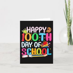 Tarjeta Feliz 100° Día de Maestros Escolares Niños Happ