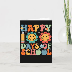 Tarjeta Feliz 100° Día De Maestros Niños Retro Groov