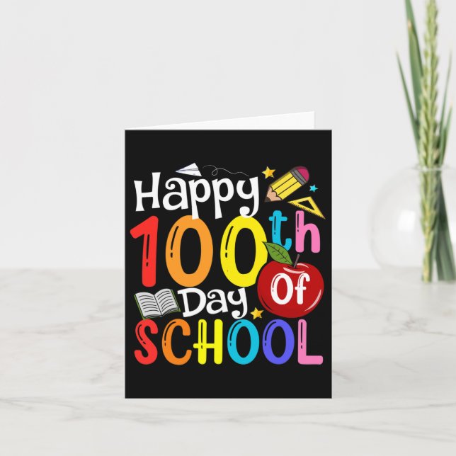 Tarjeta Feliz 100° Día De Profesores Escolares Estudiantes (Anverso)
