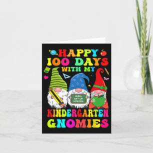 Tarjeta Feliz 100 Días Con Mis Gnomies De Jardín De Niños