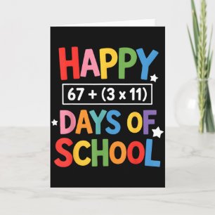 Tarjeta Feliz 100 Días De Colegio Ecuación Matemática Día