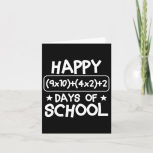 Tarjeta Feliz 100 días de ecuación de matemáticas en la es