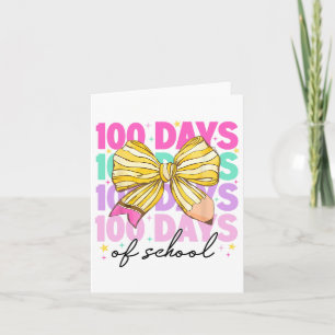 Tarjeta Feliz 100 Días De Enseñanza De Lápiz De Coquette B