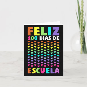 Tarjeta Feliz 100 Dias De Escuela al profesor español