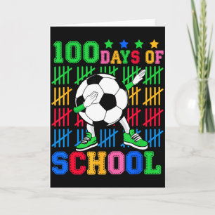 Tarjeta Feliz 100 Días De Escuela Dabbing Balón De Fútbol 