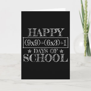 Tarjeta Feliz 100 Días De Escuela Divertida Ecuación Matem