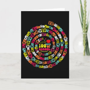 Tarjeta Feliz 100 Días De Escuela Divertido Profesor De Ma