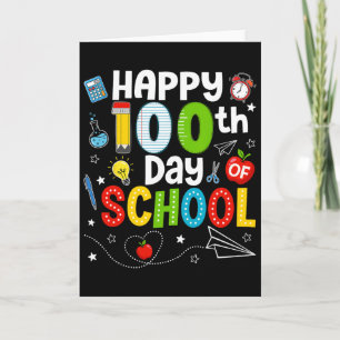Tarjeta Feliz 100 Días De Escuela Maestro 100 Días De Clas
