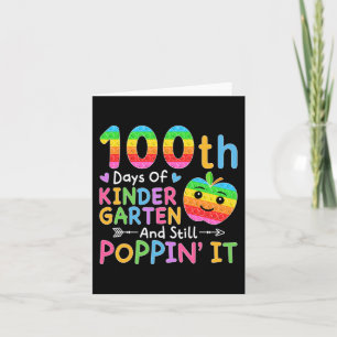 Tarjeta Feliz 100 Días De Jardín De Niños Y Sigo Poppin' I