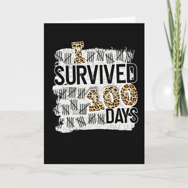 Tarjeta Feliz 100 días de la escuela graciosa, un día más  (Anverso)