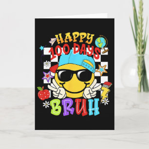 Tarjeta Feliz 100 Días Hermano Divertido Colegio Groovy Cu