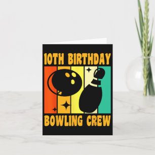 Tarjeta Feliz 10 cumpleaños 10 años de vintage Bowling 10