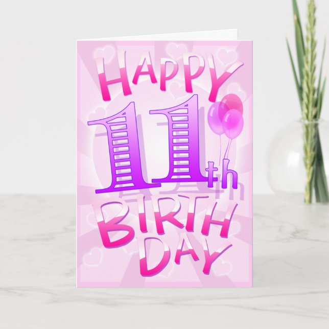 Tarjeta Feliz 11º cumpleaños (Anverso)