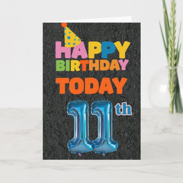 Tarjeta Feliz 11º cumpleaños (Anverso)
