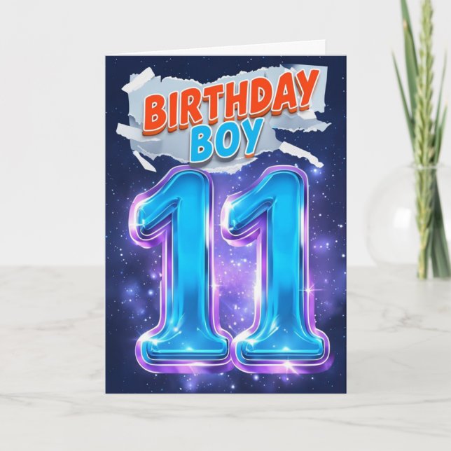 Tarjeta Feliz 11º cumpleaños (Anverso)