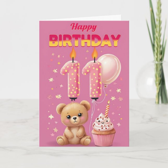 Tarjeta Feliz 11º cumpleaños (Anverso)