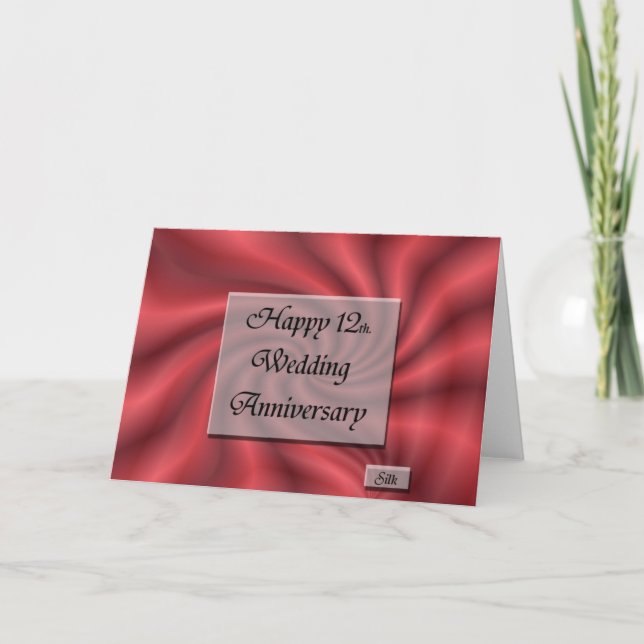 Tarjeta Feliz 12. Aniversario boda (Anverso)