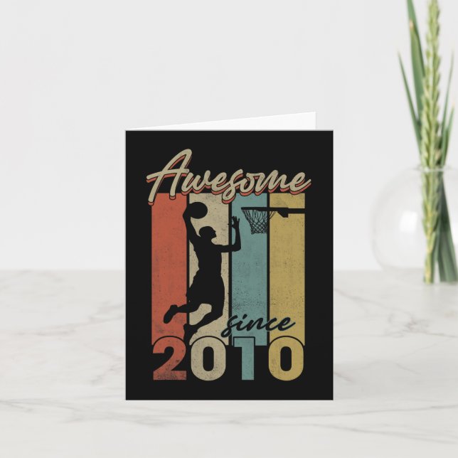 Tarjeta Feliz 12 aniversario de baloncesto de 12 años de e (Anverso)