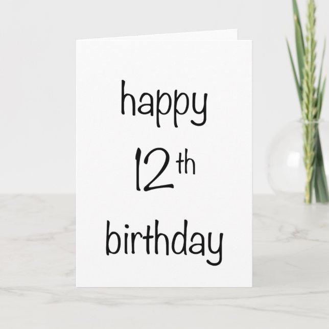 Tarjeta feliz 12° cumpleaños (Anverso)