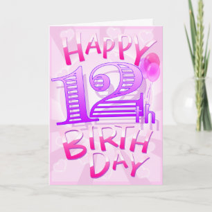 Tarjeta Feliz 12° cumpleaños