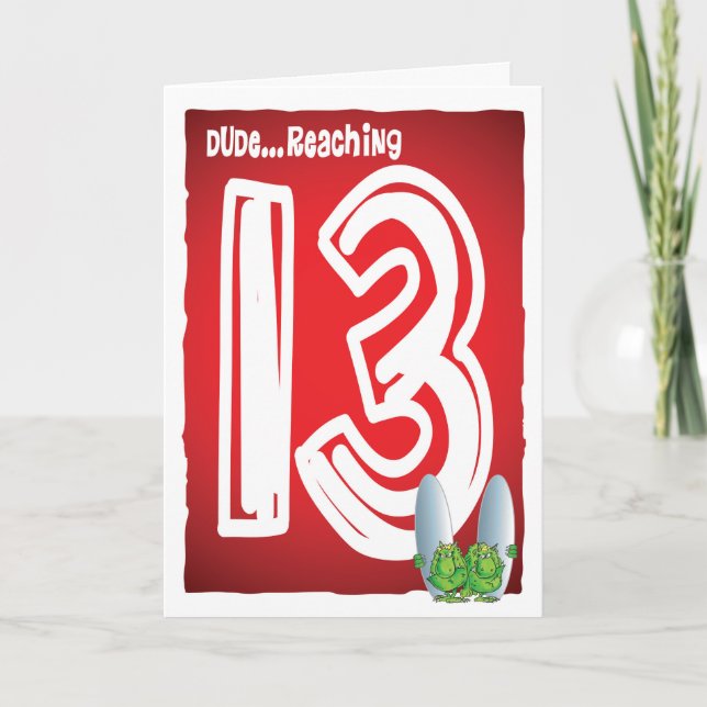 Tarjeta Feliz 13° cumpleaños (Anverso)