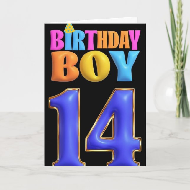 Tarjeta Feliz 14º cumpleaños (Anverso)