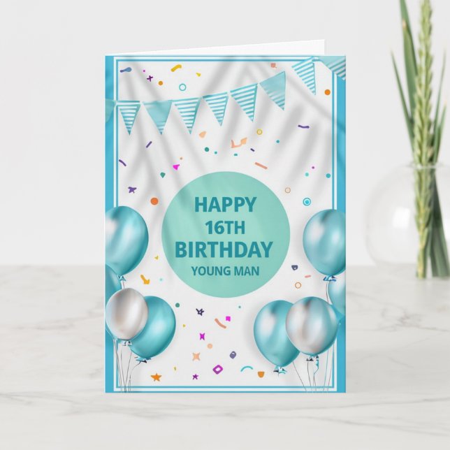 Tarjeta Feliz 16º cumpleaños (Anverso)