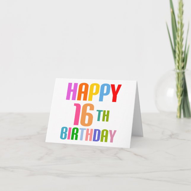 Tarjeta Feliz 16º cumpleaños (Anverso)