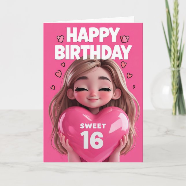 Tarjeta Feliz 16º cumpleaños (Anverso)
