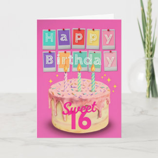 Tarjeta Feliz 16º cumpleaños
