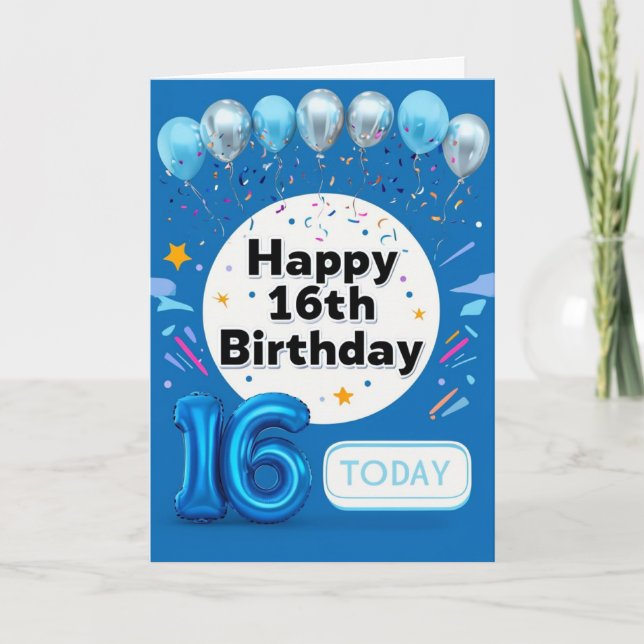 Tarjeta Feliz 16º cumpleaños (Anverso)