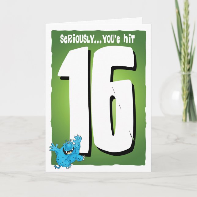 Tarjeta Feliz 16º cumpleaños (Anverso)