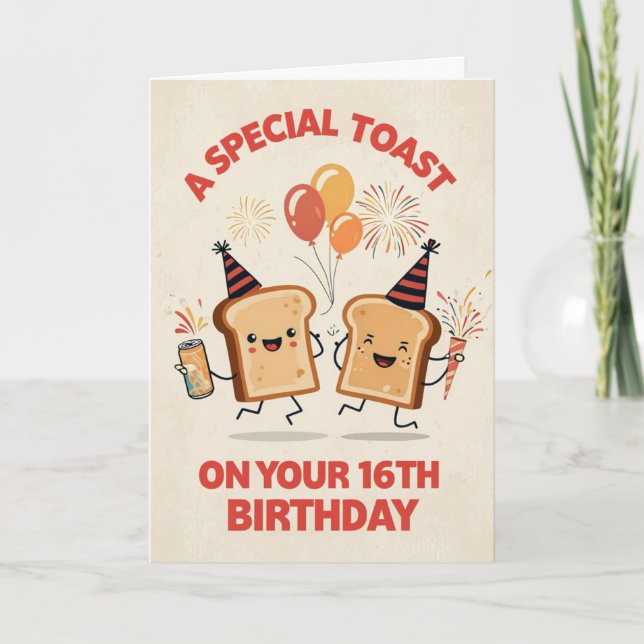 Tarjeta Feliz 16º cumpleaños (Anverso)