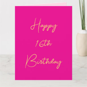 Tarjeta Feliz 16º cumpleaños Dieciséis copas rosadas calie