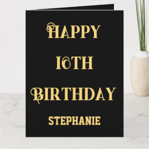 Tarjeta Feliz 16º cumpleaños Mensaje de nombre de decimose