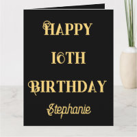 Feliz 16º cumpleaños oro 16 Personalizados de edad