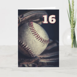 Tarjeta Feliz 16° cumpleaños al equipo de béisbol