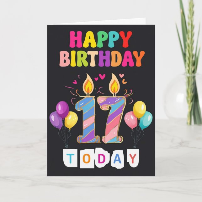 Tarjeta Feliz 17° cumpleaños (Anverso)