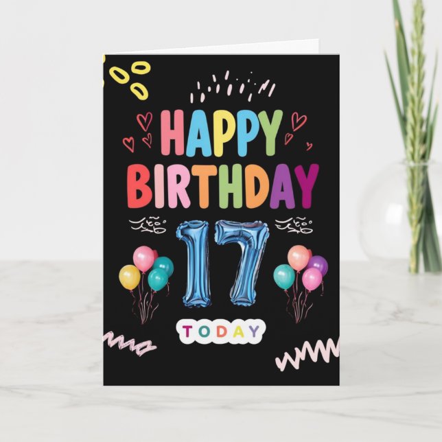 Tarjeta Feliz 17° cumpleaños (Anverso)