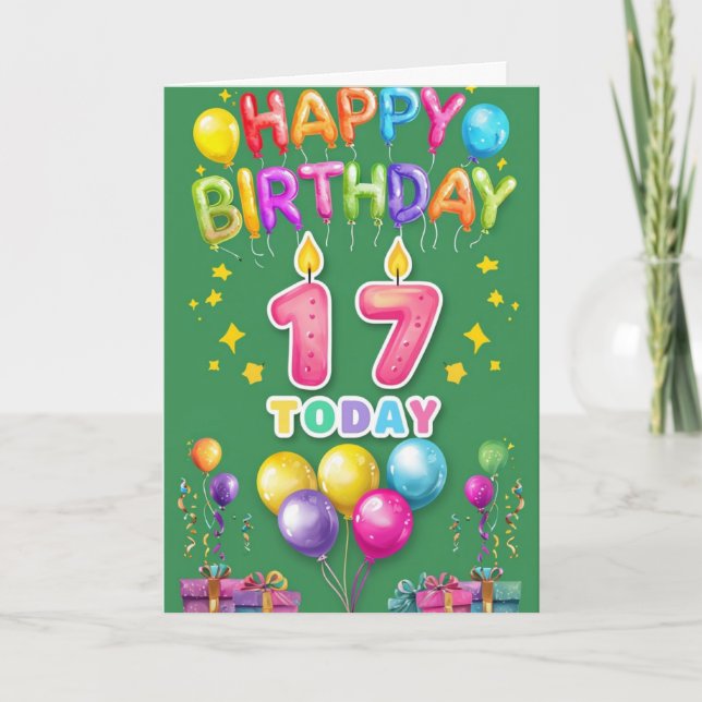 Tarjeta Feliz 17° cumpleaños (Anverso)