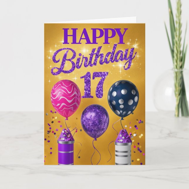 Tarjeta Feliz 17° cumpleaños (Anverso)