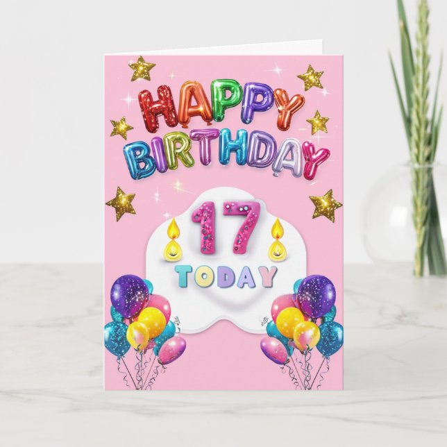 Tarjeta Feliz 17° cumpleaños (Anverso)