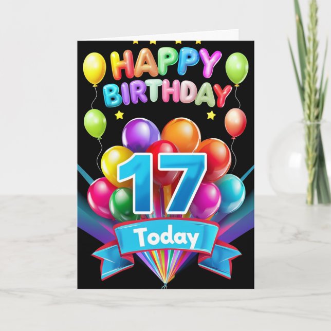 Tarjeta Feliz 17° cumpleaños (Anverso)
