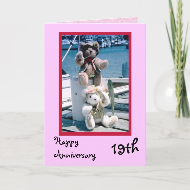 Tarjeta Feliz 19° aniversario, Personalizable (Anverso)