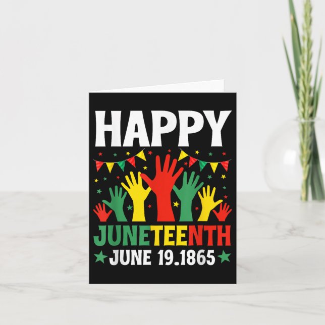 Tarjeta Feliz 19 de junio de 1865 African American Bla (Anverso)
